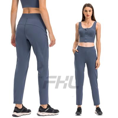 China Breathable Upgrade to Lulu Lounge Sports Yoga Pants High Waist Fitness Workout Pants With Pockets For Women Running Jogger for sale