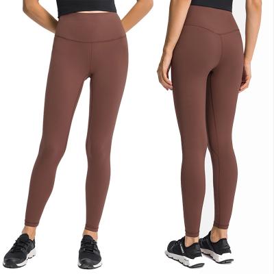 China Factory wholesale lulu breathable leggings soft and high Spandex Nylon/20 size 80 sanded yoga fitness leggings for sale