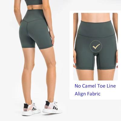 China 2022 new hot sale product lulu breathable colors line no front line high waist inside pocket shorts for gym sports women shorts for sale