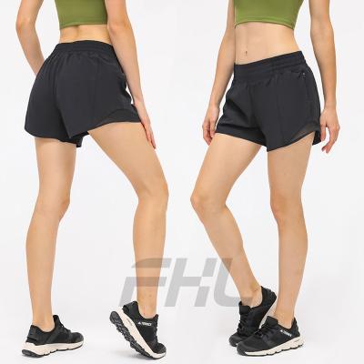 China LOW MOQ Breathable Soft Waist Women High Waist Lightweight Quick Dry Fitness Running Shorts for sale