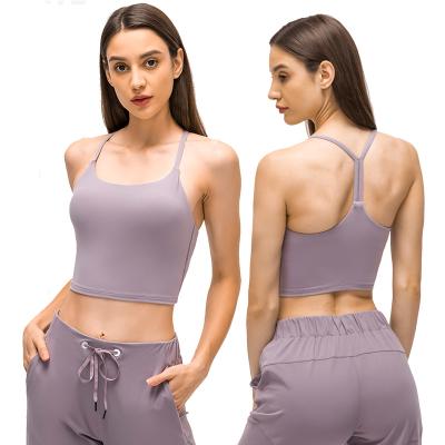 China 2022 Lulu Lemon Selling Breathable Female High Strength Shockproof New Hot Lovely Sports Underwear Line Up Yoga Bra Sports Top Running Vest for sale