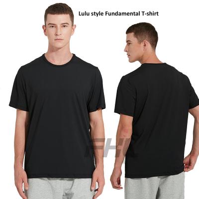 China Lulu Style Gym Basic Quick Dry T-shirt Breathable T-shirt Sports Performance T-shirt Men's T-shirt Nylon Spandex T-shirts for sale