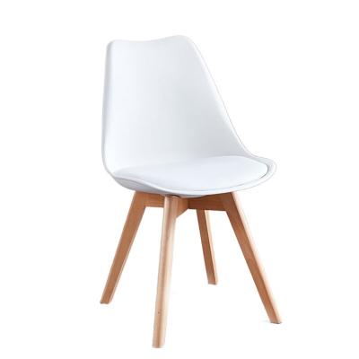 China (Size) Mid Century Side Chair Style Wooden Legs Adjustable Modern White Dining Chair Plastic For Sale for sale