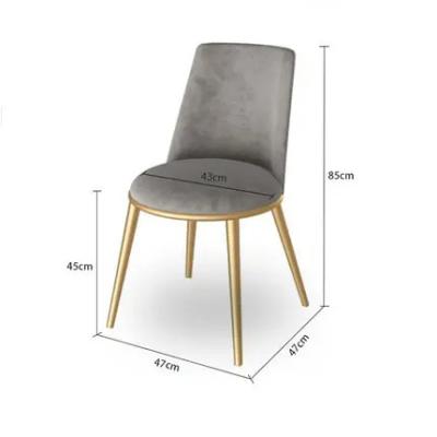 China Wholesale European Minimalist Removable Cover Dining Room Velvet Canvas Slipcover Metal Legs Dining Chair for sale