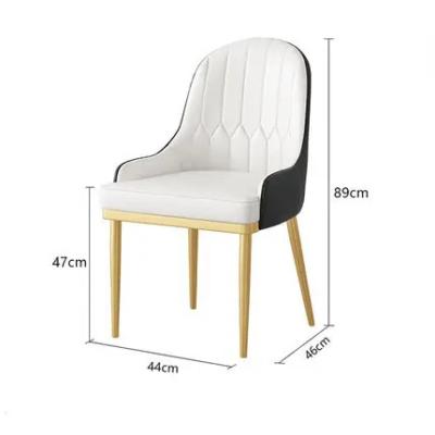 China Removable Cover Modern Style Restaurant Chairs Solid Durable PU Fabric Golden Legs Dining Chairs for sale