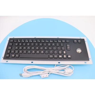 China Numeric Keypad Plated Black Rugged Industrial Computer Keyboard With Integrated Stainless Steel Trackball Mouse for sale