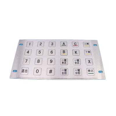 China Waterproof Industrial Numeric Keypad Kiosk Keypad 24 Keys Stainless Steel USB Metal Rugged Metal Keypady for sale