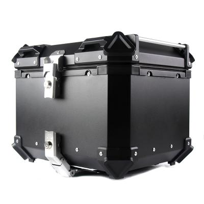 China Motorcycle 45L Locked Luggage Tail Luggage Toolbox Trunk Helmet Rear Top Storage Aluminum Universal Waterproof Aluminum Crate for sale