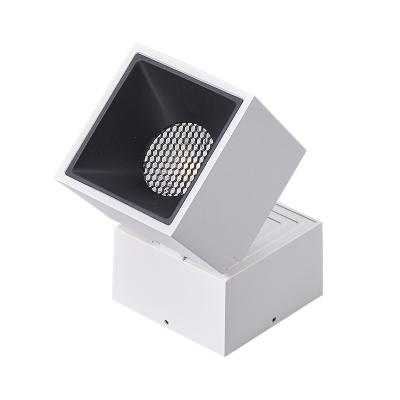 China Modern Anti-glare COB 7w 12w Light Led Spotlight Indoor Square Downlights Led Mounted Outdoor Led Downlight Side View for sale