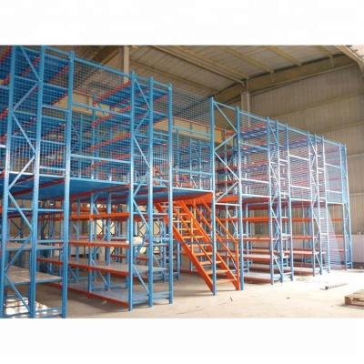 China Light Duty Warehouse Rack Mezzanine Rack With Stairs And Handrails for sale