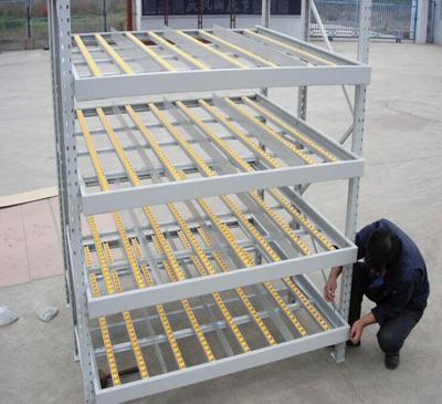 China Corrosion Protection Gravity Flow Rack With Plastic Skid Wheel Conveyor for sale