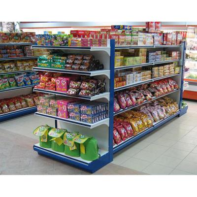 China GZC-S001 Double Sided Supermarket Shelf Center Double Side Gondola With End Shelf for sale