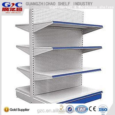 China Steel Supermarket Gondola Double Side Supermarket Display Shelving for sale