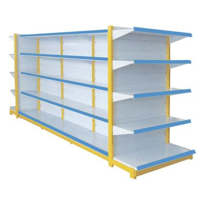 China Heavy Duty Double Sided 100kg Capacity Supermarket Gondola Shelving for sale