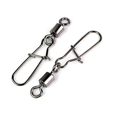 China Fishing Swivels Set Snaps Rolling Swivel With Duo Lock Snap Connector For Saltwater Freshwater Fishing 14#~4/0# for sale