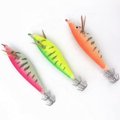 China Luminous Body and Eye Cloth Japanese TOTO Squid Jig Artificial Fishing Bait Lure with Stainless Steel Hook for sale