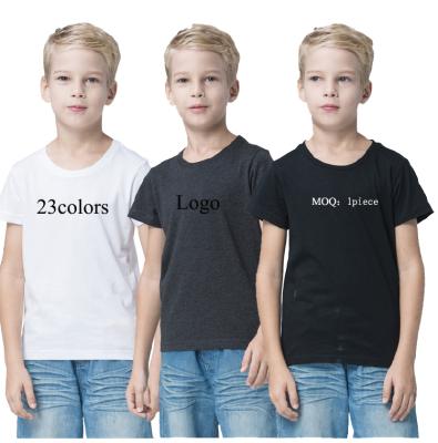 China 2021 Anti-Shrink High Quality 100% Cotton O-Neck Plain Kids Short Sleeve Boys T-shirt White T-shirt For Kids for sale