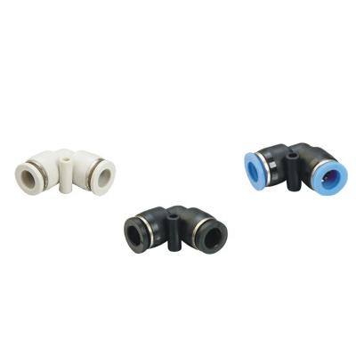 China Automation Equipment Wholesale High Quality Plastic Pneumatic Air Fitting PV L Type 90 Degree Elbow Push Fit Plumbing Fittings for sale