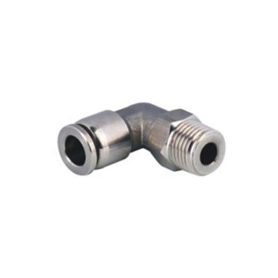 China Automation equipment Factory Supply Round Elbow Thread Metal Stainless Steel Right Angle Pneumatic Fittings Pipe Adapter for sale