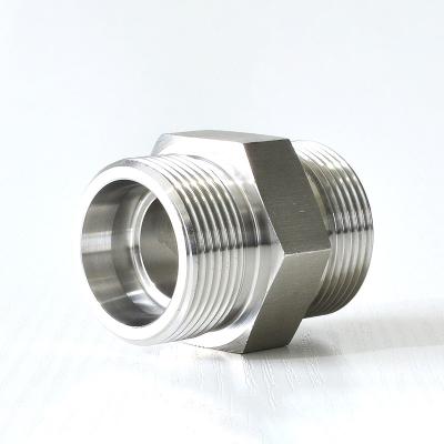 China High Efficiency Carbon Steel Straight 1/4 3/8 1/2 3/4 1 1-1/4 Orfs Male Fittings Bsp Fitting Hydraulic Fittings Nipple for sale