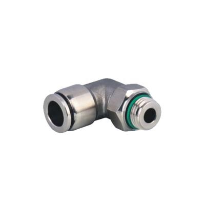 China Gas Female Thread Elbow Stainless Steel Metal Pneumatic Fittings Quick Push In Angled Plug In Connect Adapter for sale