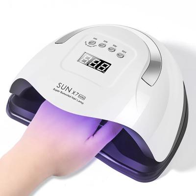 China Sunx7max Factory Direct Sales ABS Plastic Nail Phototherapy Machine 180W +Metal With Portable Baking Lamp Dual Light Source Nail Dryer for sale