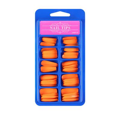 China Use on any small skin blue box 100 Pieces Portable Long Manicure Ballet Manicure Solid Color Manicure Patches for sale