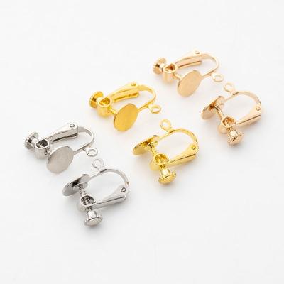 China CLASSIC Wholesale Fashion Earrings Copper Holeless U Shaped Gold Plated Clip On Earrings Converter Plated Cartilage Clip On Earrings for sale