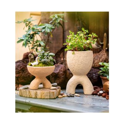 China Minimalist European style design cement garden decoration creative flower pot for sale