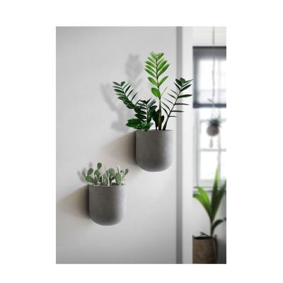 China Wholesale Minimalist Design Indoor Outdoor Decorative Single Planter Cement Modern Hanging Flower Pots For Wall for sale