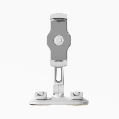 China Ledetech Support Smartphone Double-suction Cup Bottom Foldable Short Arm Universal Aluminum Mobile Phone Car Mount Holder Easy Remove for sale