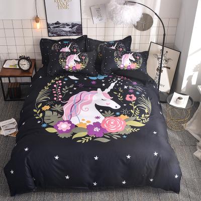 China Modern Custom 3d Printed Unicorn Bedding Cartoon Duvet Covers for sale