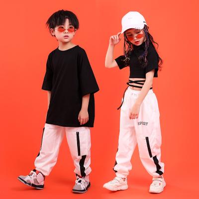 China Sets made in high quality dance children's jazz hop hip street pants T-shirt china solid color set for sale