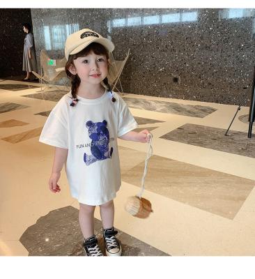 China 2021summer new breathable cartoon bear printed short-sleeved T-shirt girls' sinking shirt for sale