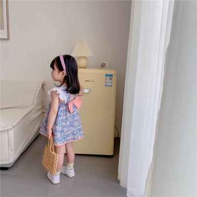 China 2021 Summer Children's New Anti-static Floral Princess Girl's Dress Thrown Sleeve Dress for sale