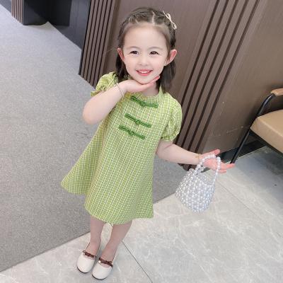 China Anti-static Best Quality Chinese Style Cotton Seersucker Dress Girls Dresses Essential Dress for sale