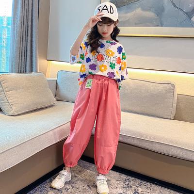 China Summer Style High Quality Fashion Casual Blouse Girl's Clothing Hot-selling Floral Suit for sale