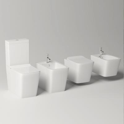 China Luxury Hidden Cistern Coupled Bidet Set Royal Cabinet Concealed Cistern Dresser Movable Room Sheer Face To Black Wall Toilet Vaso WC Suite for sale