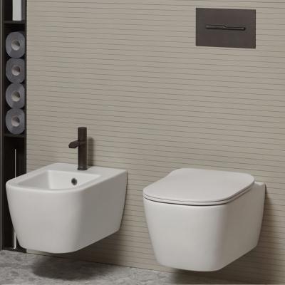 China Concealed cistern higher than standard sink wc toilet set hit bidet square rimless toilet for washroom mini inodoro sanitary stone wcs for sale