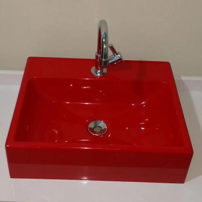 China Wholesale Vessel Basin Bathroom Color Kitchen Sink Art Basin En Sanitary Supplier Modern Outdoor Mounted Ceramic Color Basin for sale