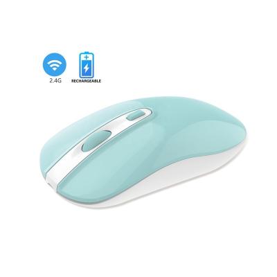 China Ultra-thin Blue-tooth 2.4G Wireless Mouse RED Desktop Mouse For Girls 1600DPI Slient Rechargeable Programming Ergonomic Mice for sale