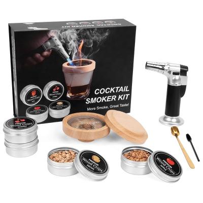 China Smoker Holding Cocktail Smoker Kit Whiskey Wood Hood Smoker Bourbon Disposable Sawdust Bar Drinks Kitchen Bar Accessories Machine Men Gift for sale