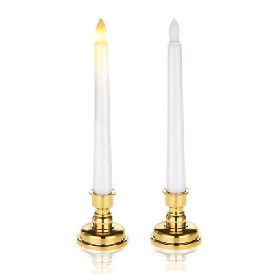 China Long LED Candle Lights Christmas Birthday Table Window Easter Post Wax 10 Main Remote Control Electronic Candles for sale