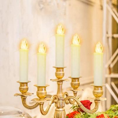 China 10cm Remote Control Electronic Candle Lights Remote Control Simulate Long Pole Christmas Tree Candles Halloween Decorations With Warm Light for sale