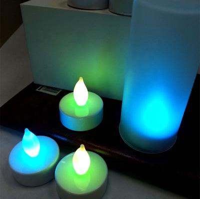 China Wholesale Button Bottom Manufacturers Electronic Switch Candle Lights Halloween Christmas Tea Wax Wedding Decoration LED Full Color Candle for sale