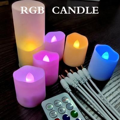 China Rechargeable and Remote Control Rechargeable RGB Tea Candles Halloween Christmas Tea Wax Birthday Wedding Home Decoration LED Remote Control Candle Lights for sale