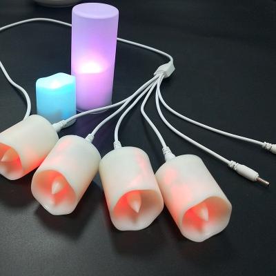 China Rechargeable and Remote Control Electronic Candle Lights Timed Tea Lights Rechargeable LED Candles Wax Remote Full Color Halloween Birthday Tea Decorations for sale