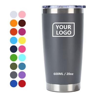 China Custom Water 20oz Water Travel Mug Stainless Steel Wine Tumbler Vacuum Viable Double Walled Steel Tumbler Coffee Mug for sale