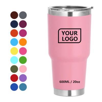 China Factory Supply 30oz Sustainable Powder Coated Stainless Steel Tumbler Travel Coffee Mugs Double Wall Insulated Custom Logo Printed With Lid for sale