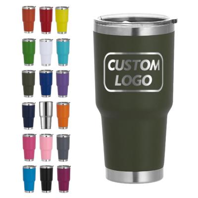 China Durable OEM 30oz Double Wall Tumbler Vacuum Insulated Stainless Steel Camping Coffee Travel Mug With Lid for sale